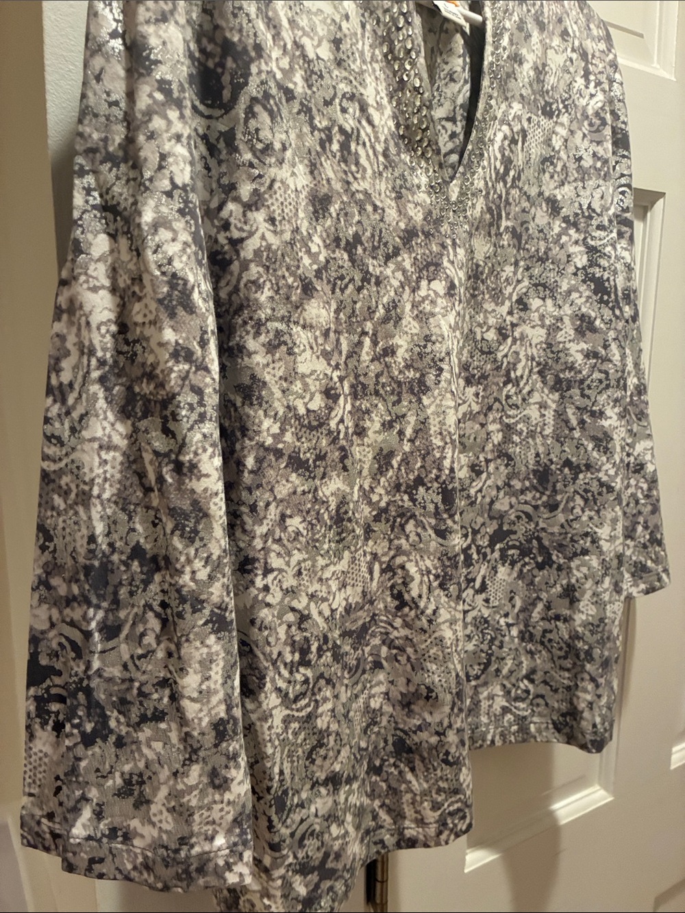 Ruby Rd. Gray Marble-Print Open Cardigan - Picture 4 of 11